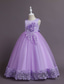 billige Blomsterkjoler-Barn Jente Blomsterjente kjole Kjole Blomsternål i krystall Ermeløs Bryllup Fest Lapper Broderi Elegant Prinsesse Polyester Maksi Blomstret broderikjole Kjole med A-linje Sommer Vår 4-13 år Hvit Gul
