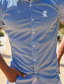 cheap Men&#039;s Casual Shirts-Men&#039;s Shirt Summer Shirt Striped Turndown Sea Blue Yellow Blue Street Casual Short Sleeve Button-Down Clothing Apparel Fashion Casual Comfortable