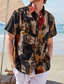 Χαμηλού Κόστους Ανδρικά πουκάμισα με στάμπα-Ανδρικά Πουκάμισο Στάμπα Δετοβαμένο Απορρίπτω Δρόμος Καθημερινά Κουμπί-Κάτω Στάμπα Κοντομάνικο Άριστος Καθημερινό Μοντέρνα Αναπνέει Άνετο Μαύρο / Κόκκινο / Παραλία