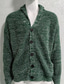Χαμηλού Κόστους ανδρικό πουλόβερ ζακέτα-Ανδρικά Πουλόβερ Ζακέτα Πλέκω Πλεκτό Ανοικτό Μπροστά Σαββατοκύριακο Ρούχα Χειμώνας Φθινόπωρο Πράσινο του τριφυλλιού Θαλασσί Τ M L
