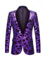 cheap Tuxedo Suits-Purple Men&#039;s Party Prom Disco Sparkly Sequin Tuxedos 2 Piece Floral Shawl Collar Tailored Fit Single Breasted One-button 2024