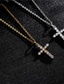 お買い得  Men&#039;s Trendy Jewelry-1個 ペンダントネックレス ネックレス For 男性用 女性用 ストーン ホワイト ストリート 贈り物 日常 銅 クラシック 十字架