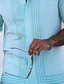 voordelige casual herenoverhemden-Voor heren Overhemd Zomer overhemd Wijnoogst Strijkijzer Licht Blauw Straat Dagelijks Korte mouw Button-omlaag Kleding Modieus Casual Ademend Comfortabel