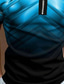 tanie 3d polo z zamkiem błyskawicznym-Męskie Koszulka polo Bluza polo Koszula golfowa Suwak Moda Codzienny Wygodny Krótki rękaw Zielony Fioletowy Rumiany róż Jasnoniebieski Gradient Druk 3D Wieczorne Suwak Ulica Codzienny Zamek 3D Odzie