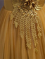 billige Blomsterkjoler-Barn Jente Blomsterjente kjole Kjole Blomsternål i krystall Ermeløs Bryllup Fest Lapper Broderi Elegant Prinsesse Polyester Maksi Blomstret broderikjole Kjole med A-linje Sommer Vår 4-13 år Hvit Gul