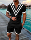 זול פולו קלאסי-חולצת גולף קצרת שרוולים לגברים קז&#039;ואל פשוט יומיומי בייסיק קיץ חליפת מכנסיים חוף הוואי