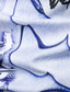 رخيصةأون قمصان رجالية مطبوعة-رجالي قميص طباعة الرسم طوي شارع مناسب للبس اليومي 3D زر أسفل كم قصير قمم مصمم كاجوال موضة مريح أبيض أزرق