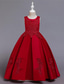 preiswerte Kleider für die Blumenmädchen-Blumenmädchenkleid Mädchen Kleid Abendkleid Party Kleid Hochzeit Party Besondere Anlässe Kuschelig Prinzessin Bestickt Schleife Einfarbig Ärmellos Rundhalsausschnitt Weiß Champagner 4-13 Jahre