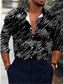tanie Męskie koszule z nadrukiem-nowy produkt transgraniczny wiosenny i jesienny nadruk lekka biznesowa szczupła górna plisa spersonalizowany projekt męska koszula z długimi rękawami