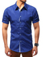 cheap Dress Shirts-Men&#039;s Shirt Summer Shirt Solid Color Turndown Black and Red Black / White White Navy Blue Blue Plus Size Casual Short Sleeve Color Block Clothing Apparel Color Block Casual Classic