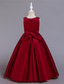 preiswerte Kleider für die Blumenmädchen-Blumenmädchenkleid Mädchen Kleid Abendkleid Party Kleid Hochzeit Party Besondere Anlässe Kuschelig Prinzessin Bestickt Schleife Einfarbig Ärmellos Rundhalsausschnitt Weiß Champagner 4-13 Jahre