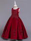 preiswerte Kleider für die Blumenmädchen-Blumenmädchenkleid Mädchen Kleid Abendkleid Party Kleid Hochzeit Party Besondere Anlässe Kuschelig Prinzessin Bestickt Schleife Einfarbig Ärmellos Rundhalsausschnitt Weiß Champagner 4-13 Jahre