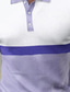 cheap Knit Polo Sweater-Men&#039;s Polo Shirt Knit Polo Sweater Golf Shirt Quarter Zip Polo Color Block Turndown White Print Street Daily Short Sleeve Button-Down Clothing Apparel Fashion Casual Comfortable