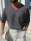 billige mænds fritidsskjorter-mænds casual skjorte top ensfarvet halværmet daglig streetwear ferie strandferie sommer skjorte behagelig blødt lys