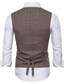 cheap Gilets-Men&#039;s Vest Windproof Quick Dry Wedding Business Daily Single Breasted V Neck Business Casual Jacket Outerwear Plaid / Check Pocket Light Grey Dark Gray Coffee / Winter / Winter / Sleeveless / Work