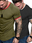 preiswerte Lässige T-Shirts für Herren-Herren 2er Pack Muscle Shirt Bodybuilding Gym Workout Shirt Kurzarm T-Shirt