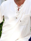 رخيصةأون قمصان رجالية عادية-الرجال القميص بلايز الصلبة الخامس الرقبة الشارع عارضة اليومية قصيرة الأكمام أزياء الشارع الشهير قميص أبيض بارد الصيف عطلة الشاطئ قمصان مريحة فقط