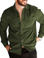 Χαμηλού Κόστους Casual (Καθημερινά) Πουκάμισα-ανδρικό κοτλέ πουκάμισο μονόχρωμο turndown street καθημερινά με κουμπιά μακρυμάνικο μπλουζάκια casual fashion άνετο μαύρο στρατό πράσινο χακί χειμώνα φθινόπωρο άνοιξη ζεστή τσέπη