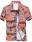 זול חולצות טרופיות-שמש לורנס חולצות חולצות שרוול קצר חולצות הוואי של חוף הוואי מודפסות מזדמנים כחול לבן