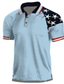 cheap Graphic Polo-Men&#039;s Collar Polo Shirt Golf Shirt National Flag Turndown Green Blue Dusty Blue White Black 3D Print Street Daily Short Sleeve 3D Button-Down Clothing Apparel Fashion Casual Breathable Comfortable