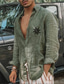 cheap Men&#039;s Casual Shirts-Men&#039;s Shirt Hot Stamping Graphic Patterned Turndown Street Casual Button-Down Print Long Sleeve Tops Designer Casual Fashion Big and Tall Green White / Summer / Spring / Summer