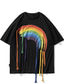 cheap Men&#039;s Casual T-shirts-Men&#039;s T shirt Tee Hot Stamping Rainbow Graphic Patterned Crew Neck Casual Daily Print Short Sleeve Tops Lightweight Fashion Big and Tall Sports White Black / Summer / Summer