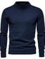 ieftine pulover pentru bărbați-pulover bărbați pulover pulover tricot cu nervuri tricotat decupat culoare uni pulover elegant de bază vacanță zilnică toamna iarnă negru albastru m l xl / mânecă lungă