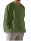 billige fritidsskjorter for menn-Langermet henley skjorte for menn med v-hals i ren farge løs t-skjorte fritidsbluse