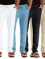 tanie spodnie codzienne-Męskie Spodnie Elastyczny pas Multi Pocket Elastyczna konstrukcja ze sznurkiem Codzienny Chino Biznes Codzienny Średnio elastyczny Komfort Oddychający Odprowadza wilgoć Jednokolorowe Czarny Niebieski