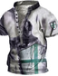 ieftine Tricouri 3D Bărbați-Bărbați Cămașă Henley Tricouri Tricou Designer Vară Grafic Soldat Imprimeu Mărime Plus Guler de stand Zilnic Sport Buton în jos Imprimeu Îmbrăcăminte Îmbrăcăminte Designer De Bază Casual Trifoi