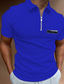cheap Zip Polo-Men&#039;s Collar Polo Shirt Golf Shirt Floral Turndown Blue Navy Blue White Black 3D Print Casual Daily Short Sleeve Zipper Print Clothing Apparel Fashion Designer Casual Breathable / Sports