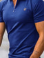 cheap Classic Polo-Men&#039;s Polo Shirt Golf Shirt Fashion Casual Comfortable Short Sleeve Purple Navy Blue khaki Gray Solid Color Turndown Street Casual Button-Down Clothing Clothes Fashion Casual Comfortable