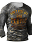 ieftine Tricouri 3D Bărbați-Bărbați Tricou Manșon Lung Grafic Slogan Imprimeu Stil Nautic Stradă Zilnic Îmbrăcăminte Îmbrăcăminte Casual Modă Gri