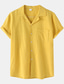 cheap Men&#039;s Casual Shirts-Men&#039;s Casual Shirt Top Striped Short Sleeve Daily Streetwear Vacation Beach Holiday Summer Shirt Comfortable Soft Light