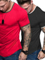 olcso Férfi alkalmi pólók-férfi 2 csomagos izompóló testépítő edzőtermi edző ing rövid ujjú póló