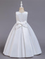preiswerte Kleider für die Blumenmädchen-Blumenmädchenkleid Mädchen Kleid Abendkleid Party Kleid Hochzeit Party Besondere Anlässe Kuschelig Prinzessin Bestickt Schleife Einfarbig Ärmellos Rundhalsausschnitt Weiß Champagner 4-13 Jahre