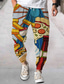 tanie Spodnie dresowe-Męskie Designerskie Elegancki Uprawiający jogging Spodnie dresowe Spodnie Druk 3D Ściągana na sznurek Elastyczny pas Spodnie Sporty na świeżym powietrzu Codzienny Średnio elastyczny Jedzenie Wzory