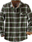 Χαμηλού Κόστους Casual (Καθημερινά) Πουκάμισα-ανδρικό φανελένιο πουκάμισο casual outdoor classic print check καρό γραφικό μοτίβο turndown street καθημερινά με κουμπιά μακρυμάνικο μπλουζάκια μόδα άνετα κρασί πράσινο μπλε χειμώνα άνοιξη φθινόπωρο