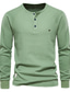 cheap Basic Henley-Men&#039;s Henley Shirt Pullover Sweatshirt Denim Blue Green khaki Orange Brown Long Sleeve Clothing Apparel Cotton Essential Waffle / Winter / Sweater