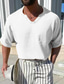 cheap Men&#039;s Casual Shirts-Men&#039;s Casual Shirt Top Solid Color Half Sleeve Daily Streetwear Vacation Beach Holiday Summer Shirt Comfortable Soft Light