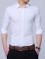 cheap Dress Shirts-Men&#039;s Shirt Dress Shirt Solid Colored Shirt Collar Daily Work Long Sleeve Tops Business Basic White Black Red