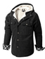 Недорогие Мужские куртки и пальто-Муж. Пальто Куртка с капюшоном Куртка из шерпа Пальто Черный Серый Хаки На каждый день Повседневные Зима S M L XL XXL