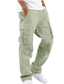levne Cargo kalhoty-Pánské Kargo kalhoty Kalhoty Multi kapsa Straight-Leg Pevná barva Pohodlné Prodyšné Ležérní Denní Módní Šik ven Černá Světle zelená