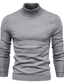 cheap Men&#039;s Pullover Sweater-Men&#039;s Pullover Sweater Jumper Ribbed Knit Cropped Knitted Solid Color Turtleneck Stylish Basic Daily Holiday Fall Winter Black Blue M L XL / Long Sleeve
