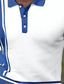 זול פולו קלאסי-בגדי ריקוד גברים חולצת POLO חולצת גולף פסים צווארון מתקפל כחול /  לבן דפוס רחוב יומי שרוולים קצרים כפתור למטה ביגוד אופנתי יום יומי נוח