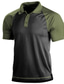 tanie klasyczna koszulka polo-Męskie Koszulka polo Koszula golfowa Jednokolorowe Wieczorne Zielony / Czarny Zielony Czarny Brudny błękit Brązowy Ulica Codzienny Krótki rękaw Przycisk w dół Odzież Moda Codzienny Wygodny
