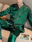 economico Pigiami-Per uomo Pigiami loungewear Completi 1 set Colore puro Di tendenza Morbido Interni Da letto Poliestere Bavero Manica lunga Pantalone Di base Autunno Primavera Verde Blu