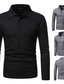cheap Men&#039;s Casual Shirts-Men&#039;s Golf Shirt Solid Color Collar Street Daily Button-Down Long Sleeve Tops Simple Sportswear Casual Comfortable Black Dark Gray