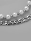 abordables Men&#039;s Trendy Jewelry-2 piezas Collares de cadena For Hombre Calle Regalo Diario Acero inoxidable Apilable Suerte