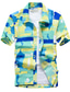 رخيصةأون قمصان استوائية-قميص رجالي من صن لورنس كاجوال مطبوع سريع الجفاف من هاواي بيتش بأكمام قصيرة أزرق أبيض XL